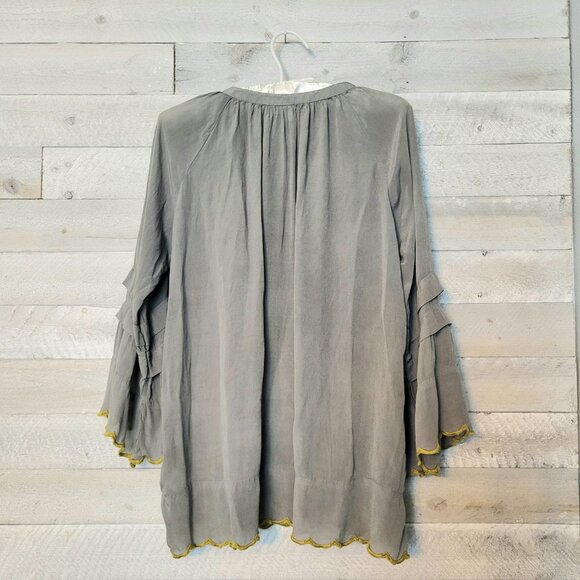 Kyla Seo sz sm long sleeve floral BOHO bell sleeve top, embroidered. Festival. - Picture 2 of 8